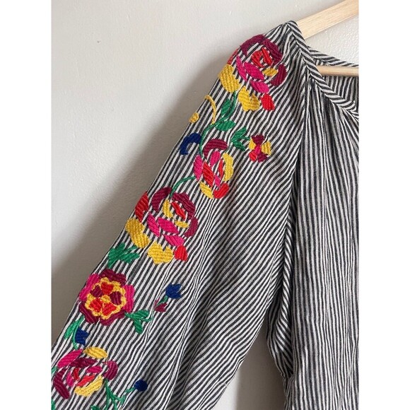 Anthropologie Floreat Embroidered Boho Soleil Blouse Small - Picture 7 of 11